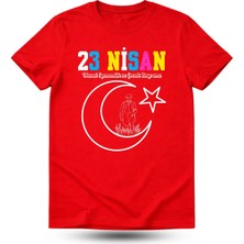 %100 Pamuk Çocuk ve Yetişkin Tişört-23 Nisan