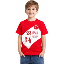 23 Nisan Bayramı Tema Baskılı %100 Pamuk Tişört\t-Shirt