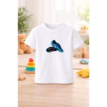 Futbol Temalı Baskılı Kız Erkek Çocuk Tshirt Tişört Tee Rahat Yumuşak 100% Pamuk