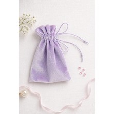 Buem Shop Lilvera Kadife Hediyelik Kese 10X15 cm Lila Floş Ipli Takı ve Hediye Kesesi