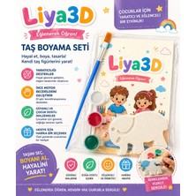 Liya3D Taş Boyama Seti Çocuklar Için Eğitici Boyama Kiti Fırça ve Boya Dahil Yaratıcı Aktivite Seti