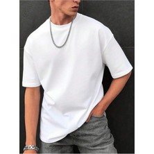 Tişört %100 Organik Pamuk Oversize Kalıp Bisiklet Yuvarlak Yaka T-Shirt