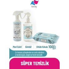 Livory 1 Adet  Orkide Yüzey Temizleme Havlusu | 1 Adet Sümbül Oda Kokusu | 1 Adet Mavi Esinti Yüzey Temizlik Misti