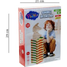 Özbience Renkli Ahşap Sihirli Bloklar, 100 Parça, Eğlenceli ve Eğitici Oyun Seti