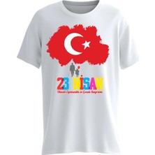 23 Nisan Özel Tasarım Çocuk ve Yetişkin Dtf Baskılı %100 Pamuk Tişört