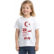 23 Nisan Temalı Baskılı %100 Organik Pamuk Tişört\t-Shirt