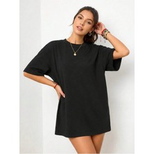 %100 Pamuk Oversize Kalıp Şık Rahat Kadın T-Shirt