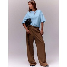 Casual Rahat Oversize Kalıp %100 Pamuk Kadın T-Shirt - Tişört