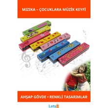 Özbience Renkli Ahşap Mızıka, Eğlenceli ve Hafif Müzik Aleti