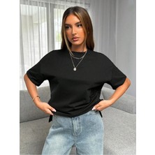 Oversize Kalıp Organik Şık Rahat Casual %100 Pamuk Kadın Tişört