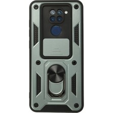 Zemira Note 9 Kılıf Pars Lens Yüzüklü - Yeşil