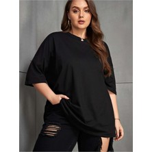 %100 Pamuk Oversize Kadın Tişört – Basic Rahat Yazlık Model