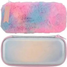 Özbience Peluş Kalem Kutusu, Pembe ve Mor Renkli, Şık ve Kullanışlı Tasarım