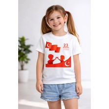 23 Nisan Çocuk Bayramı Temalı %100 Pamuk Oversize Kalıp Tişört\t-Shirt