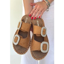 Erbilden Hertas Vizon Nubuk Tokalı Terlik