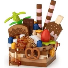 Motto Ticaret LZ-8642 Loz Çikolatalı Pasta 160 Parça Block Oyuncak-Mini Poşet