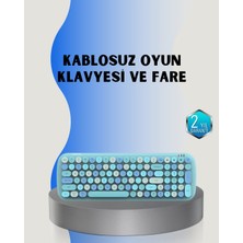 Motto Ticaret Retro Tarz Kablosuz Klavye Mouse Seti – 104 Tuşlu, Ergonomik Tasarım