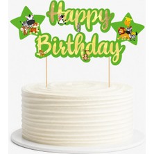 Liya3D Safari Temalı Happy Birthday Pasta Süsü Orman Hayvanları Doğum Günü Pasta Üstü Dekor