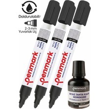 Özbience Siyah Yazı Tahta Kalemi 3'lü ve Mürekkep 30 ml Doldurulabilir Kalem Seti