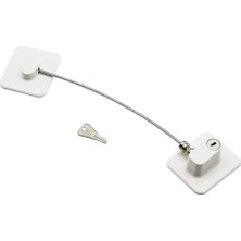 Go İthalat Beyaz Plaka   Halatlı  Emniyet Kilit  5X6CM Yapışkanlı Montaj=2pcs Plaka   Halat=18.8cm (5517)