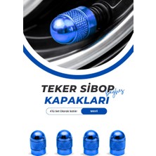 Baghes Alüminyum Yuvarlak Sibop Kapağı 4'lü Lacivert Sibob Kapağı