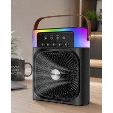 İsingir Shopping Taşınabilir Sprey Fan Rgb Işıklı Mini Klima Soğutucu Nemlendirici USB Şarjlı
