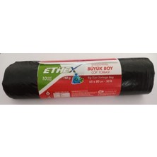 Ethex Büyük Boy Siyah Renk Çöp Torbası 65 x 80 cm (50 Lt) 10'lu Rulo