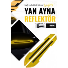 Baghes Oto Araç Yan Ayna Reflektör Sticker Yan Ayna Koruyucu Sticker Kedi Göz Sarı