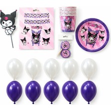 Liya3D Siyah Güzellik Doğum Günü Parti Seti – Banner, Tabak, Bardak, Kürdan Süs ve 10’lu Balon Seti