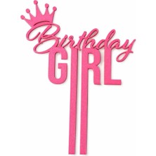 Liya3D Kişiye Özel Birthday Girl Pasta Süsü – 3D Baskı Doğum Günü Cake Topper – Isimli Kız Doğum Günü Süsü