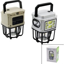 Go İthalat 3in1= 2-Led Fener - Cob LED - 1-Rustik Ampul Kamp - Bahçe Fener Solar - Şarjlıpowerbank (5517)