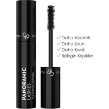 Golden Rose Panoramic Lashes Hacim Verici Etkili All In One Maskara - Siyah - Kum Saati Fırça