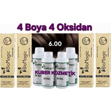 Biomagic 6.00 Koyu Kumral Organik Içerikli Amonyaksız Kalıcı Saç Boyası  4boya +4oksidan