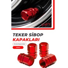 Baghes Alüminyum Altıgen Sibop Kapağı 4'lü Kırmızı Sibob Kapağı