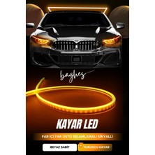 Baghes 2 Renkli Kayar Sinyalli Far Üstü & Far Içi Gündüz Ledi – 60 cm (Beyaz + Sarı)