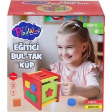 Özbience Renkli Ahşap Zeka Oyunları, 12 Parça Eğitici Bul-Tak Küp Seti