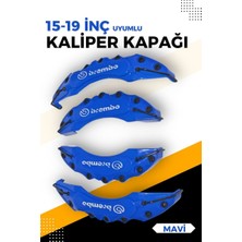 Baghes Mavi Kaliper Kapağı Seti (4'lü) – Yağ Hortumlu Sportif Görünümlü Kapak Takımı