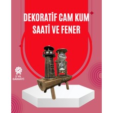 Motto Ticaret Ahşap Gövdeli Deniz Feneri Formlu Kum Saati – 15X20 cm Masa Dekoru