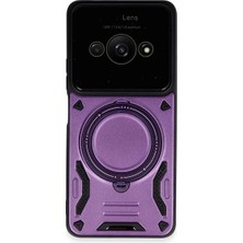 Motto Ticaret Mey Ithalat®   Poco C61 Kılıf Joy Lens Standlı Kapak - Mor