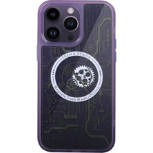 Motto Ticaret Mey Ithalat®   iPhone 14 Pro Kılıf Magic Magneticsafe Silikon - Derin Mor