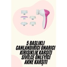 Motto Ticaret Mey Ithalat® 5 Başlıklı Titreşimli Cilt Temizleme Seti Canlandırıcı ve Onarıcı