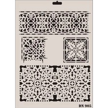 Motto Ticaret Mey Ithalat® Rich Dantel Seri DN-905 Stencil 35X25 cm