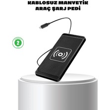Motto Ticaret Manyetik Kablosuz Şarj Pedi 15W Hızlı Şarj Kaymaz Silikon Qi Destekli