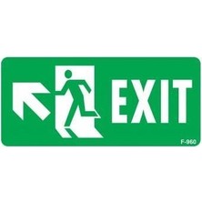 Motto Ticaret Mey Ithalat® Exit Sol Yukarıı Uyarı Levhası 17,5X25 KOD:960