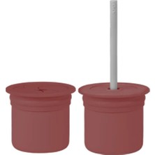 Motto Ticaret Mey Ithalat®   Ham+Hüp Pipetli Silikon Bardak Seti Velvet Rose / Powder Grey