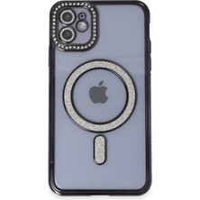 Motto Ticaret Mey Ithalat®   iPhone 11 Kılıf Joke Simli Magneticsafe Kılıf - Siyah