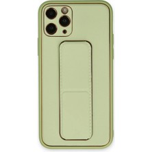 Motto Ticaret Mey Ithalat®   iPhone 11 Pro Max Kılıf Coco Deri Standlı Kapak - Su Yeşili