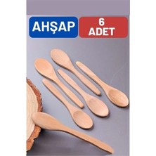 Motto Ticaret Mey Ithalat® Doğal Gürgen 6'lı Ahşap Servis Kaşığı – 13 Cm, Mini Boy, Şık ve Pratik Mu