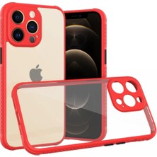Motto Ticaret Mey Ithalat®   iPhone 13 Pro Kılıf Miami Şeffaf Silikon - Kırmızı