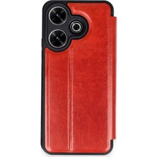 Motto Ticaret Mey Ithalat®   Redmi 13 4g Kılıf Flip Cover - Kırmızı